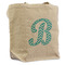 Pixelated Chevron Reusable Cotton Grocery Bag - Front View