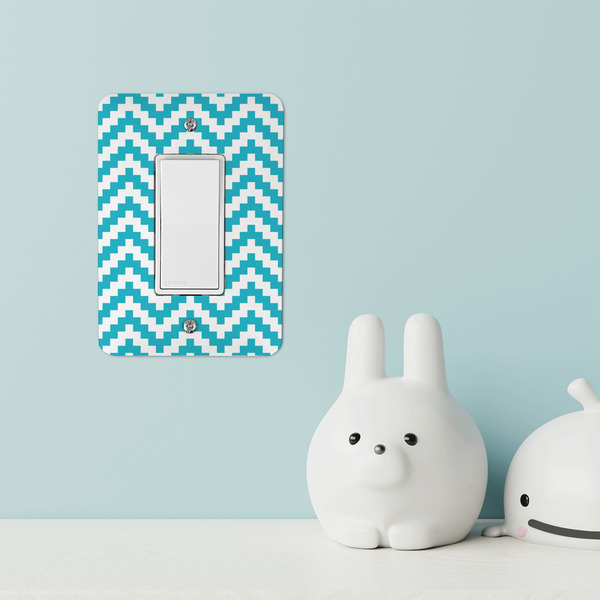 Pixelated Chevron Rocker Light Switch Covers - Single - IN CONTEXT