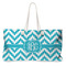 Pixelated Chevron Large Rope Tote Bag - Front View