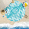 Pixelated Chevron Round Beach Towel Lifestyle