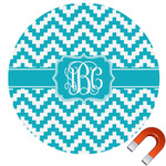 Pixelated Chevron Round Car Magnet - 10" (Personalized)