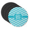Pixelated Chevron Round Rubber Backed Coasters - Set of 4 (Personalized)