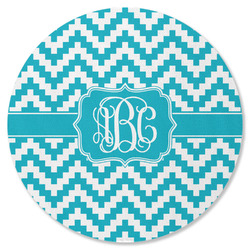Pixelated Chevron Round Rubber Backed Coaster (Personalized)