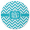 Pixelated Chevron Round Rubber Backed Coaster (Personalized)