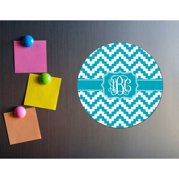 Pixelated Chevron Round Fridge Magnet - LIFESTYLE