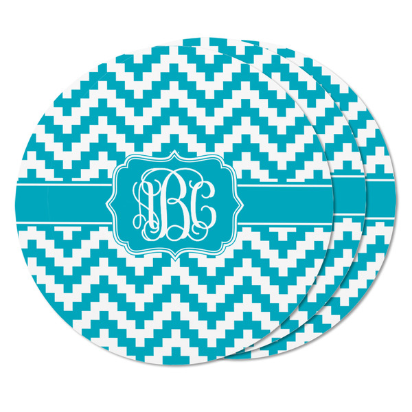 Pixelated Chevron Round Fridge Magnet - THREE