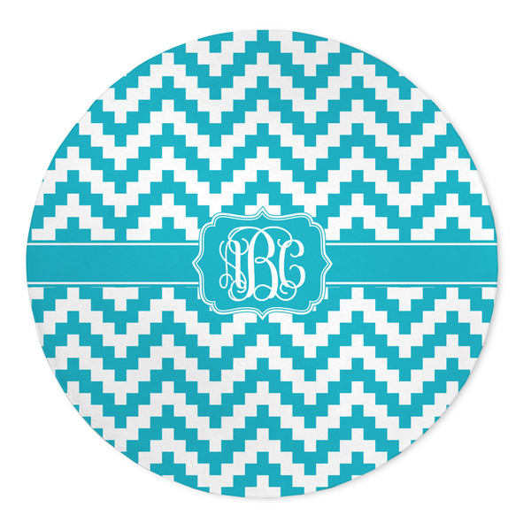 Custom Pixelated Chevron 5' Round Indoor Area Rug (Personalized)