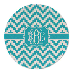 Pixelated Chevron Round Linen Placemat (Personalized)