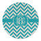 Pixelated Chevron Round Linen Placemats - FRONT (Single Sided)