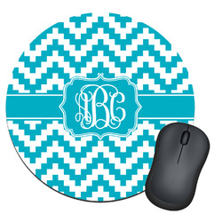 Pixelated Chevron Round Mouse Pad (Personalized)
