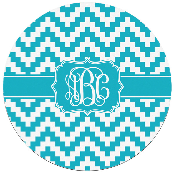 Pixelated Chevron Round Mousepad - APPROVAL