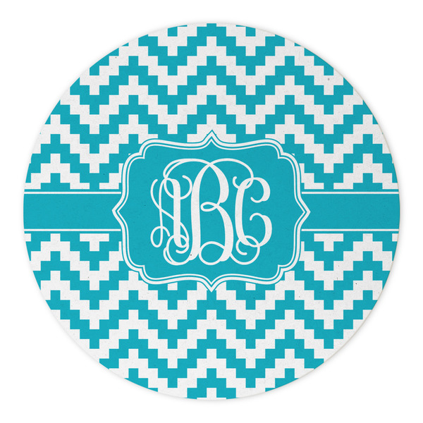 Pixelated Chevron Round Paper Coaster - Approval