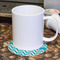 Pixelated Chevron Round Paper Coaster - With Mug