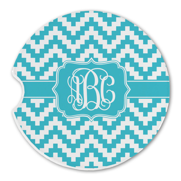 Pixelated Chevron Sandstone Car Coaster - Single