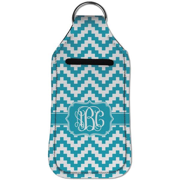 Pixelated Chevron Sanitizer Holder Keychain - Large (Front)