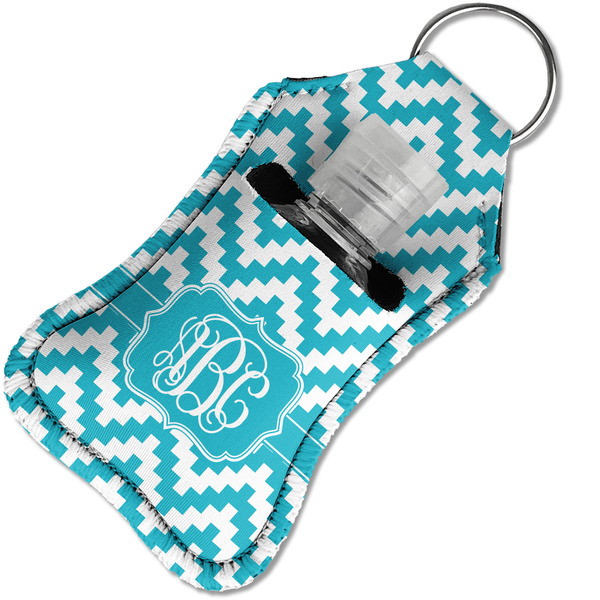 Pixelated Chevron Sanitizer Holder Keychain - Small in Case