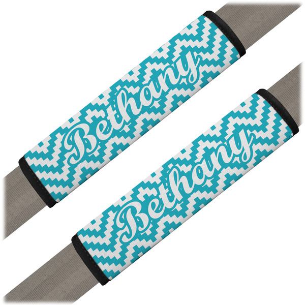 Custom Pixelated Chevron Seat Belt Covers (Set of 2) (Personalized)