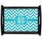 Pixelated Chevron Black Wooden Tray - Large (Personalized)