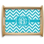 Pixelated Chevron Natural Wooden Tray - Large (Personalized)
