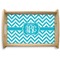 Pixelated Chevron Natural Wooden Tray - Small (Personalized)