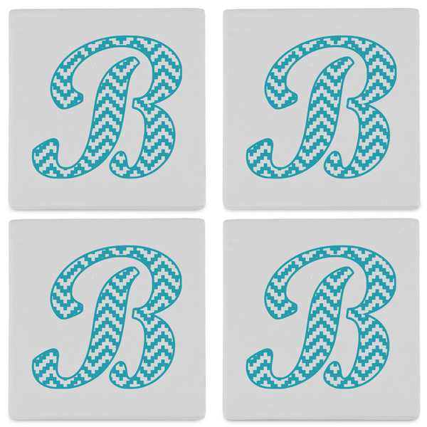 Pixelated Chevron Set of 4 Sandstone Coasters - See All 4 View