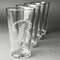 Pixelated Chevron Pint Glasses - Engraved (Set of 4) (Personalized)