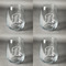 Pixelated Chevron Set of Four Personalized Stemless Wineglasses (Approval)