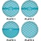 Pixelated Chevron Set of Lunch / Dinner Plates (Approval)