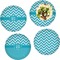 Pixelated Chevron Set of Lunch / Dinner Plates