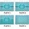 Pixelated Chevron Set of Rectangular Appetizer / Dessert Plates (Approval)