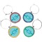 Pixelated Chevron Wine Charms (Set of 4) (Personalized)