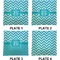 Pixelated Chevron Set of Square Dinner Plates (Approval)