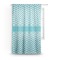Pixelated Chevron Sheer Curtain With Window and Rod