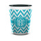 Pixelated Chevron Ceramic Shot Glass - 1.5 oz - Two Tone - Set of 4 (Personalized)