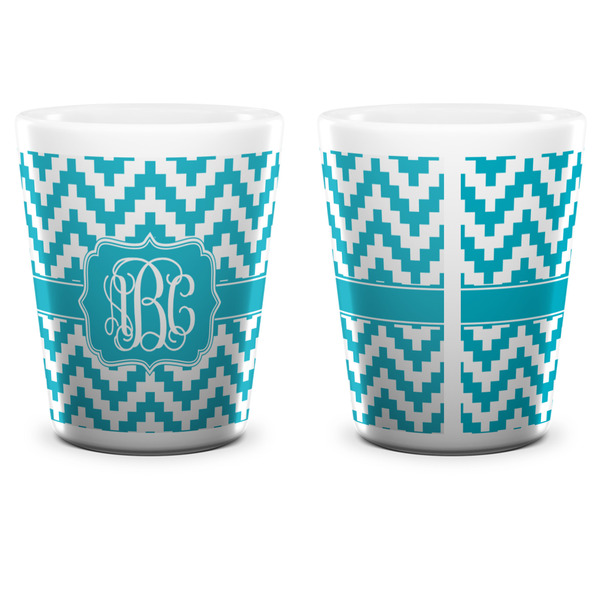Pixelated Chevron Shot Glass - White - APPROVAL