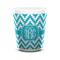 Pixelated Chevron Ceramic Shot Glass - 1.5 oz - White - Single (Personalized)