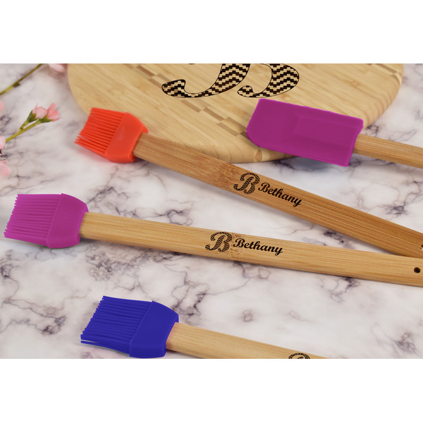 Pixelated Chevron Silicone Brush - Purple - Lifestyle