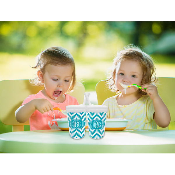 Pixelated Chevron Sippy Cups w/Straw - LIFESTYLE