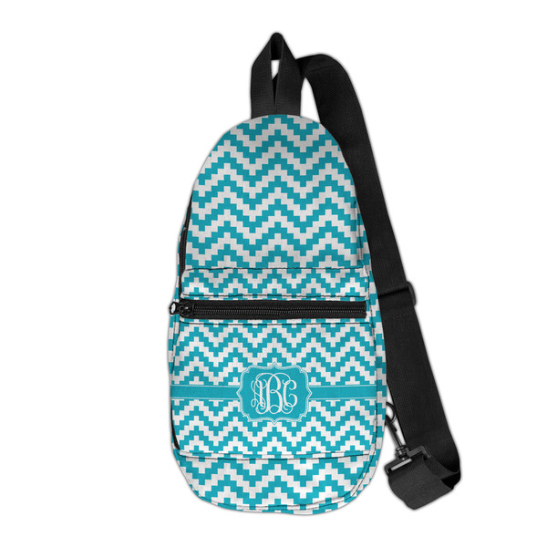 Custom Pixelated Chevron Sling Bag (Personalized)