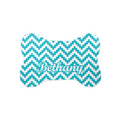 Pixelated Chevron Bone Shaped Dog Food Mat (Small) (Personalized)