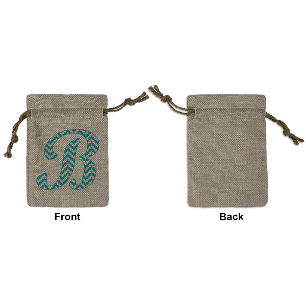 Pixelated Chevron Small Burlap Gift Bag - Front Approval