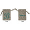 Pixelated Chevron Small Burlap Gift Bag - Front and Back
