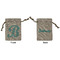 Pixelated Chevron Small Burlap Gift Bag - Front & Back (Personalized)