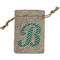Pixelated Chevron Small Burlap Gift Bag - Front (Personalized)