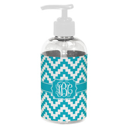 Pixelated Chevron Plastic Soap / Lotion Dispenser (8 oz - Small - White) (Personalized)