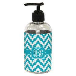 Pixelated Chevron Plastic Soap / Lotion Dispenser (8 oz - Small - Black) (Personalized)