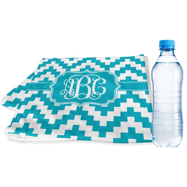 Custom Pixelated Chevron Sports & Fitness Towel (Personalized)