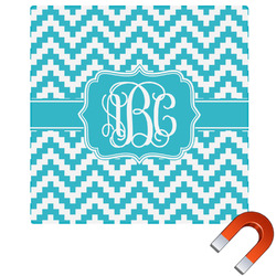 Pixelated Chevron Square Car Magnet - 6" (Personalized)