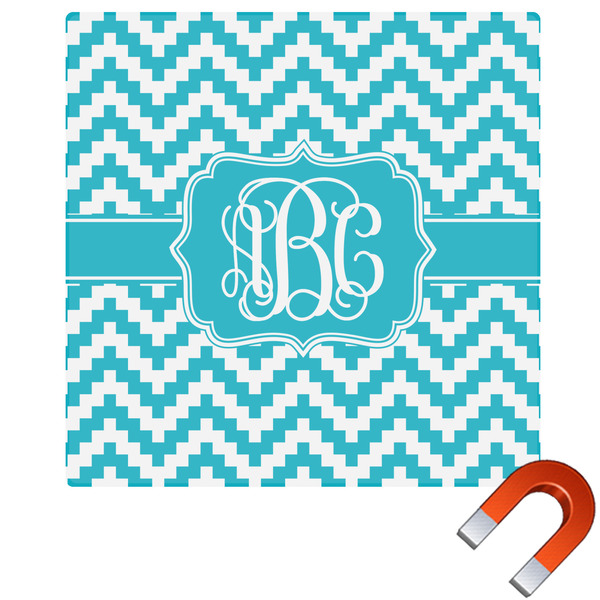 Custom Pixelated Chevron Square Car Magnet - 6" (Personalized)