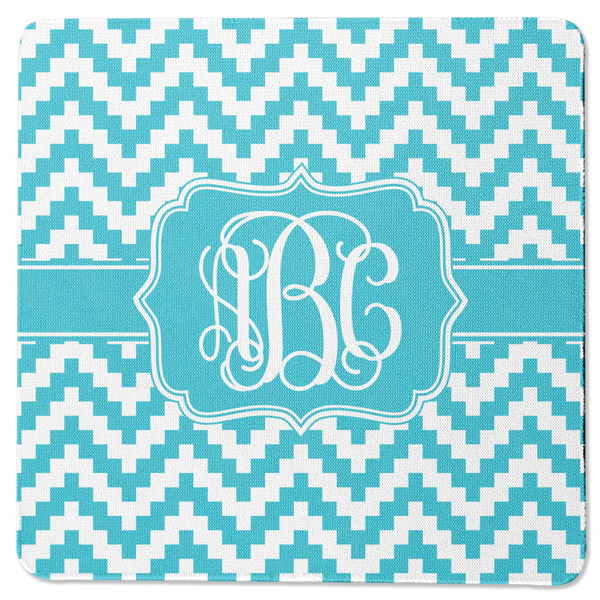 Pixelated Chevron Square Coaster Rubber Back - Single
